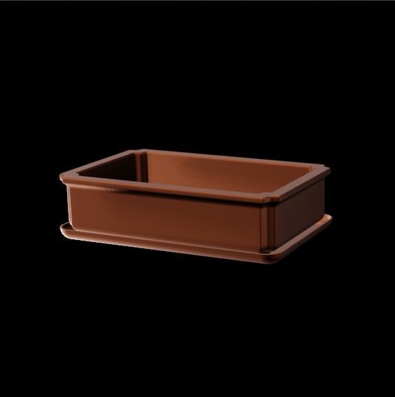 Bonsai pot rectangular 001 3D print model_10