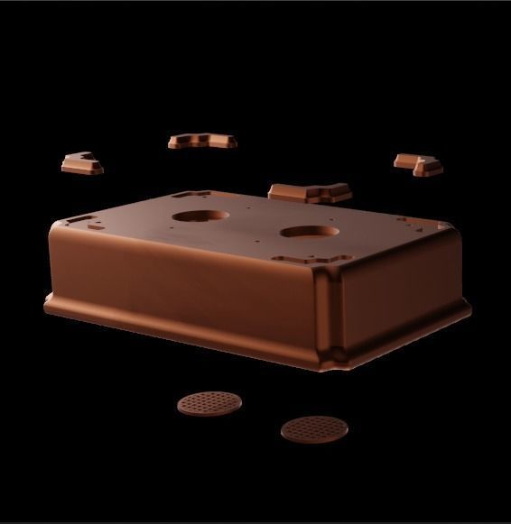 Bonsai pot rectangular 001 3D print model_9