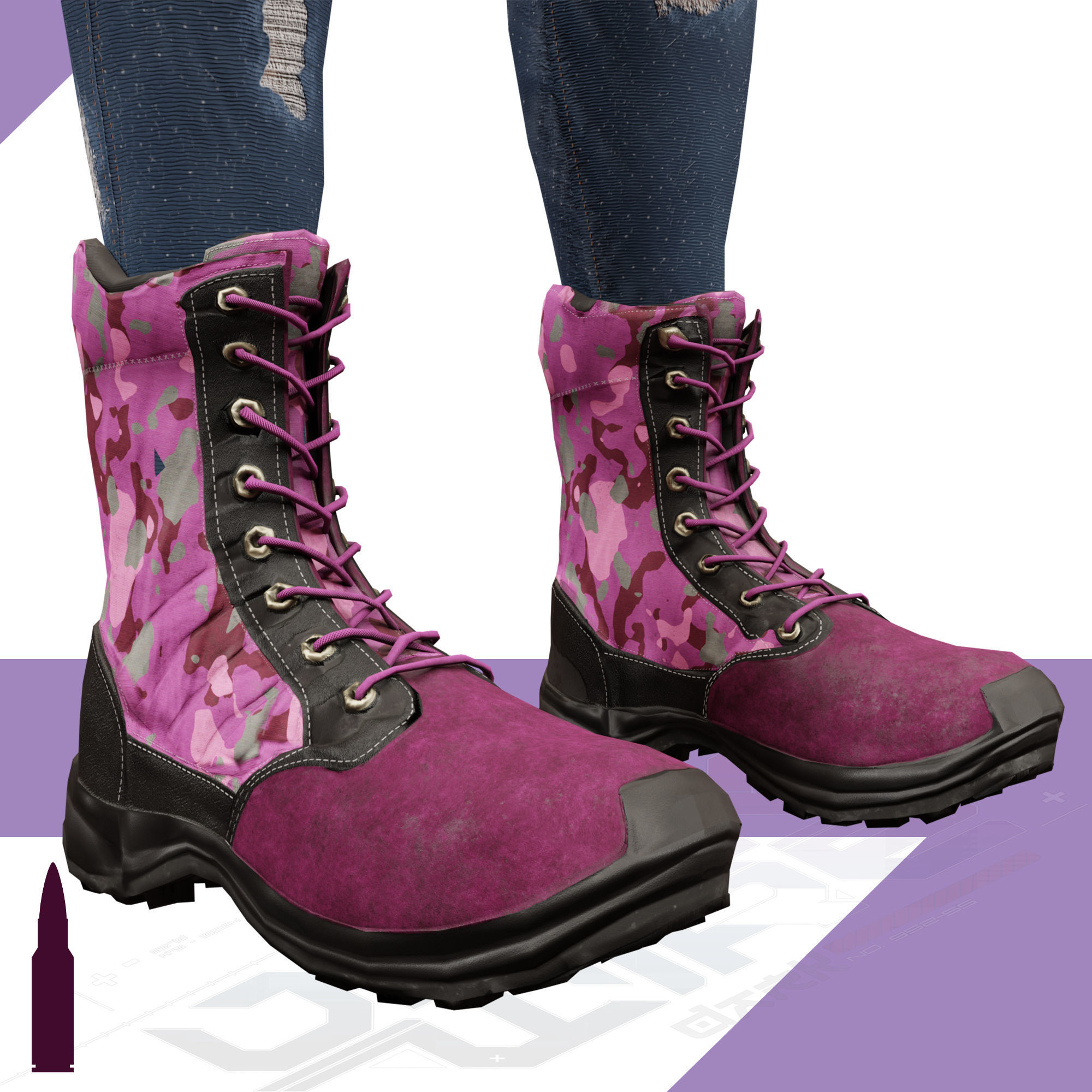 Naughty Girl - Game Ready Low-poly Character Low-poly 3D model_13