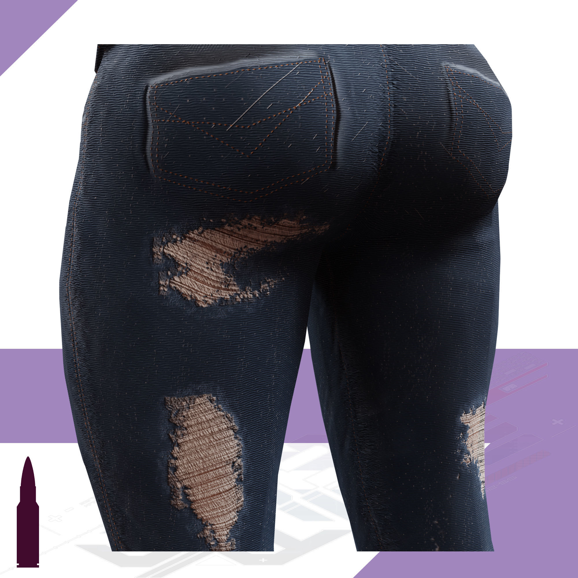 Naughty Girl - Game Ready Low-poly Character Low-poly 3D model_15