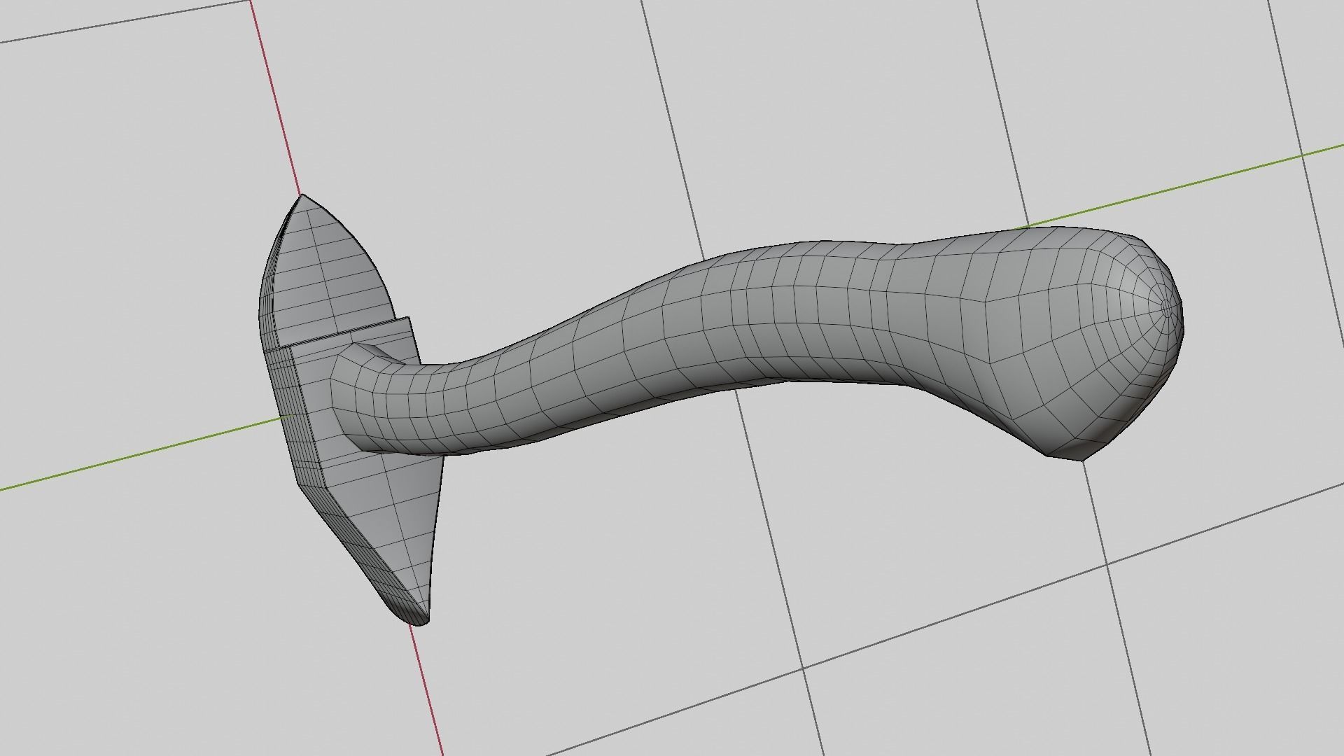 Axe with wooden handle Low-poly 3D model_10