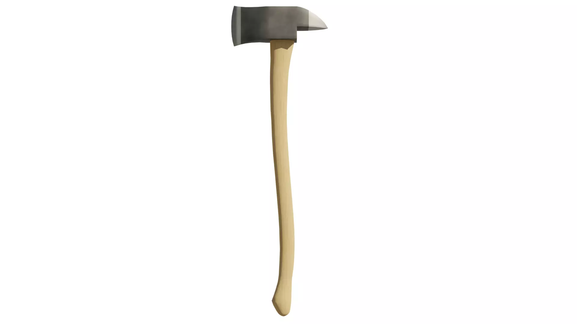 Axe with wooden handle Low-poly 3D model_0
