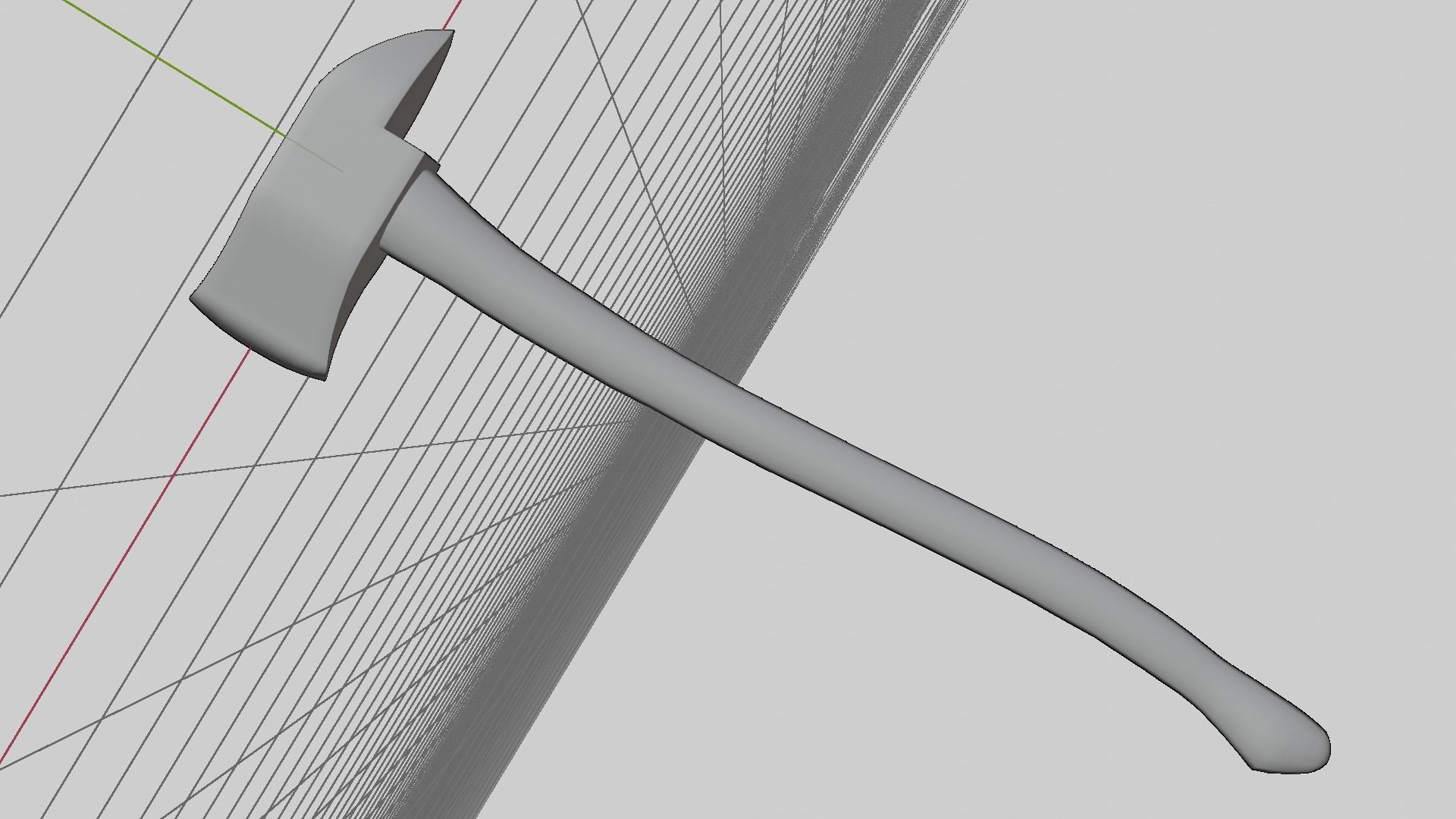 Axe with wooden handle Low-poly 3D model_6