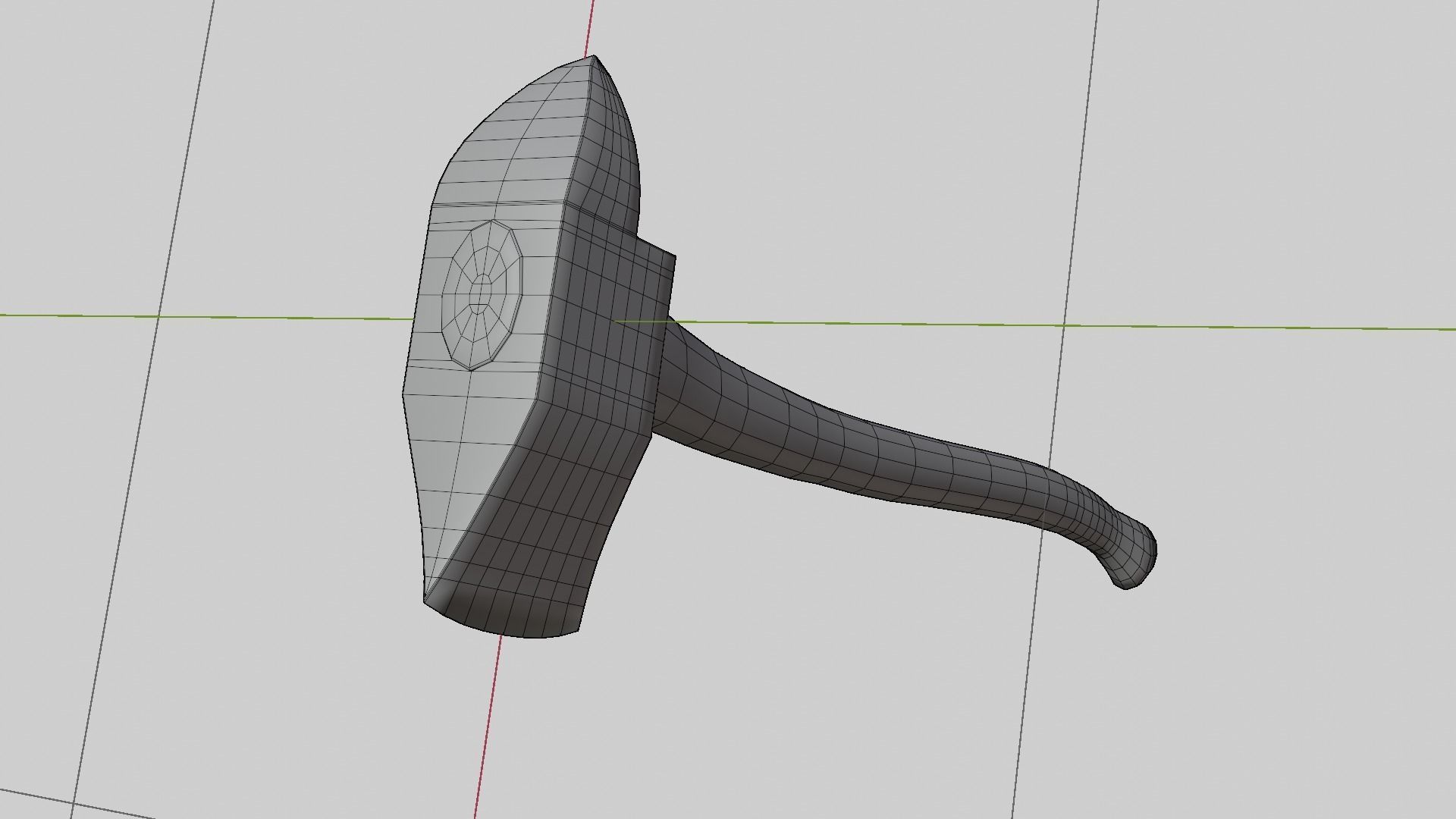 Axe with wooden handle Low-poly 3D model_9