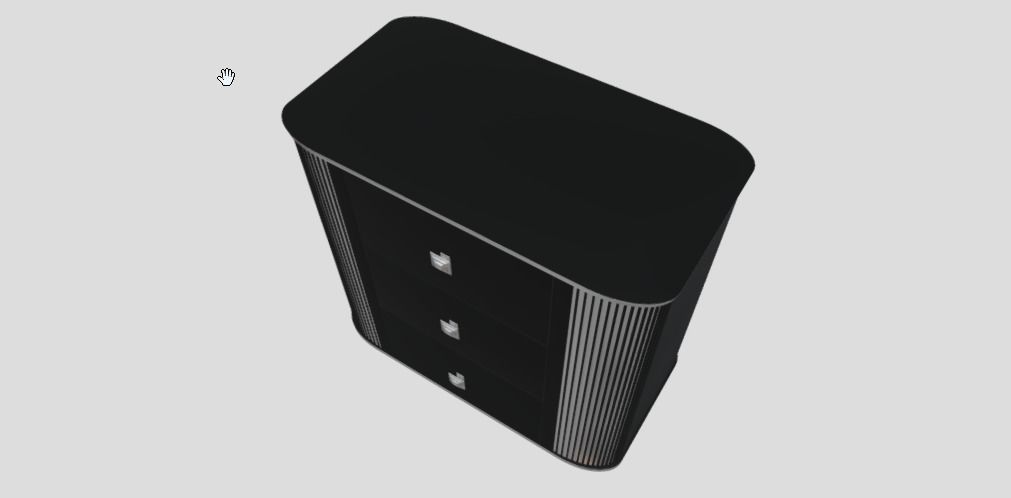Bold and Beautiful The Sleek Black Bedside Table 3D model_2