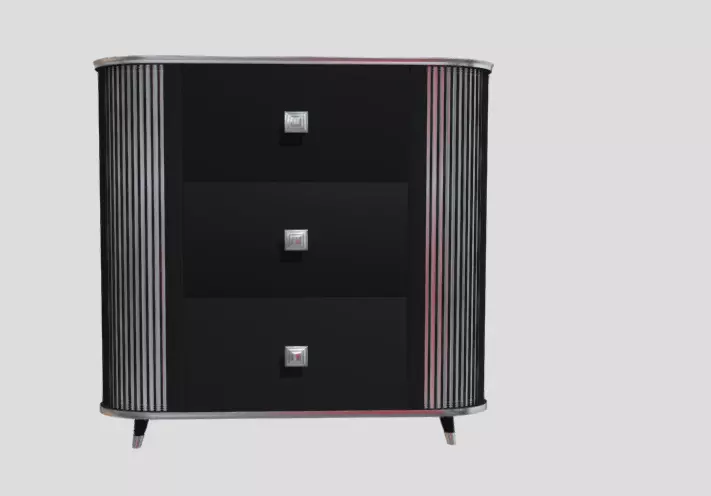 Bold and Beautiful The Sleek Black Bedside Table 3D model_0