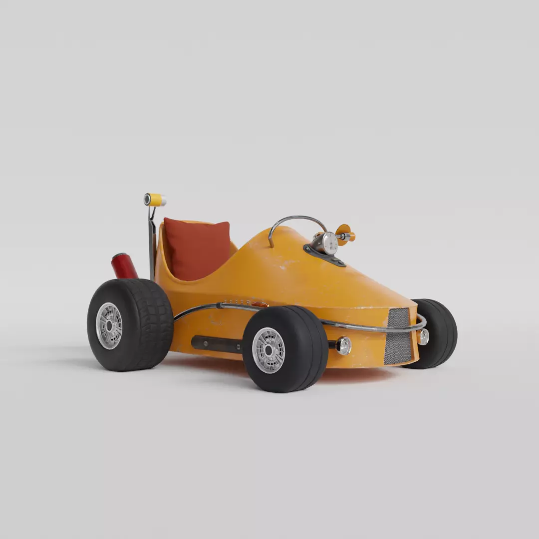 Gokart - Mini Racing Car 3D model_0