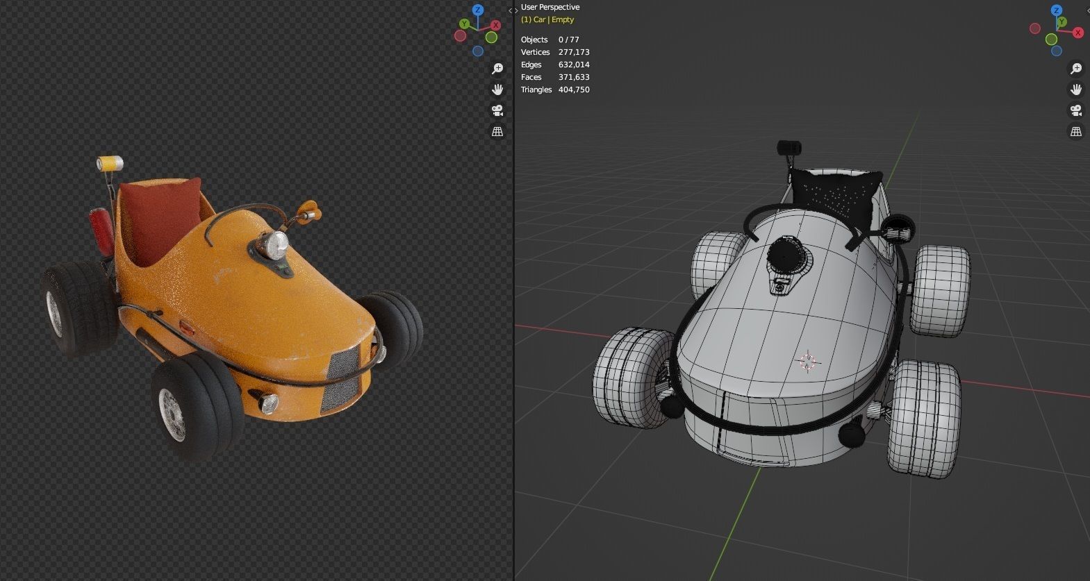 Gokart - Mini Racing Car 3D model_12