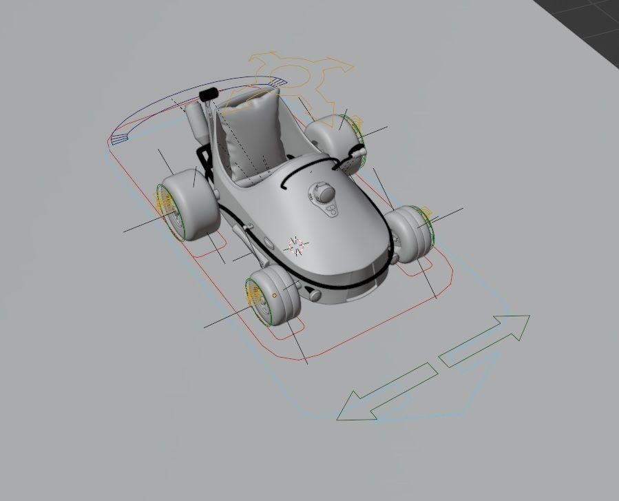 Gokart - Mini Racing Car 3D model_5
