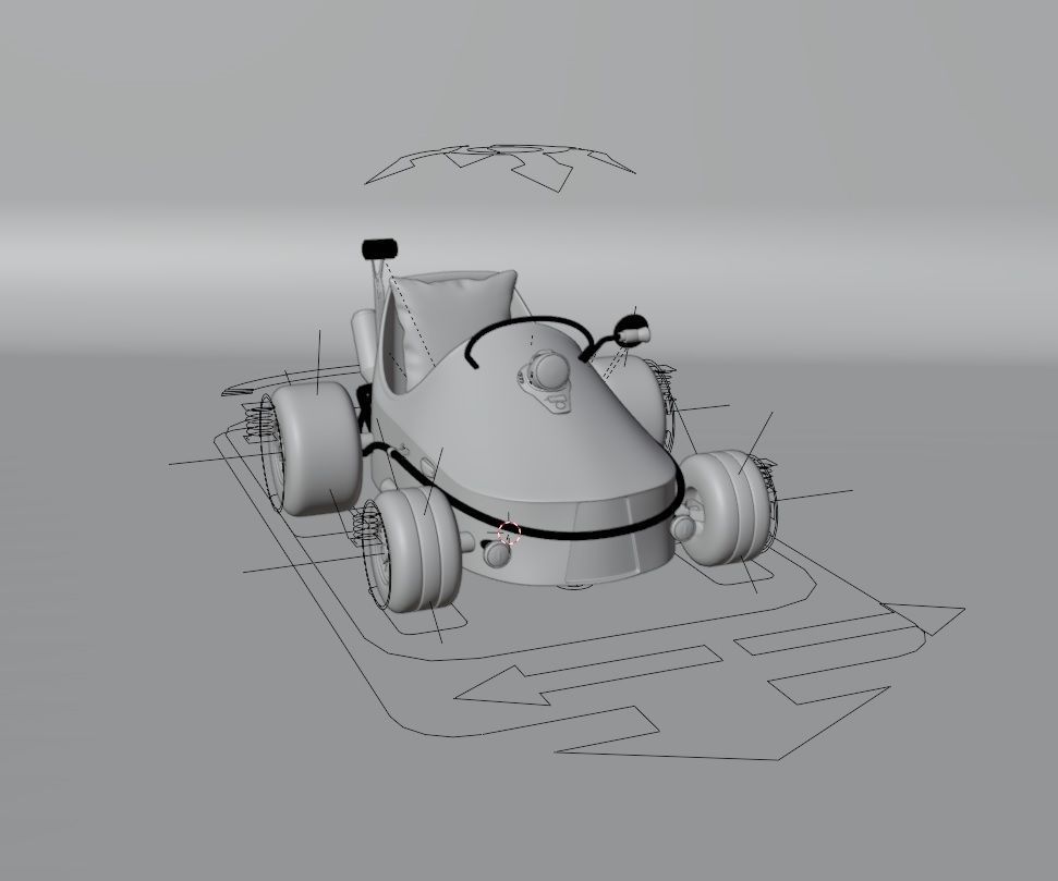 Gokart - Mini Racing Car 3D model_3