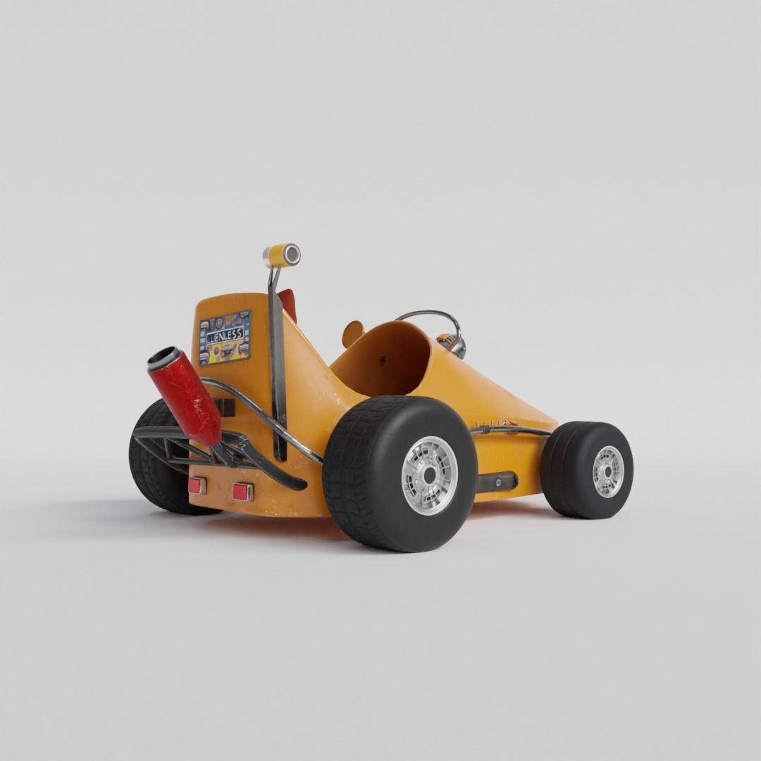 Gokart - Mini Racing Car 3D model_8