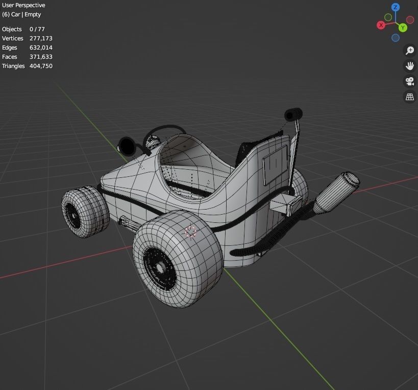 Gokart - Mini Racing Car 3D model_11