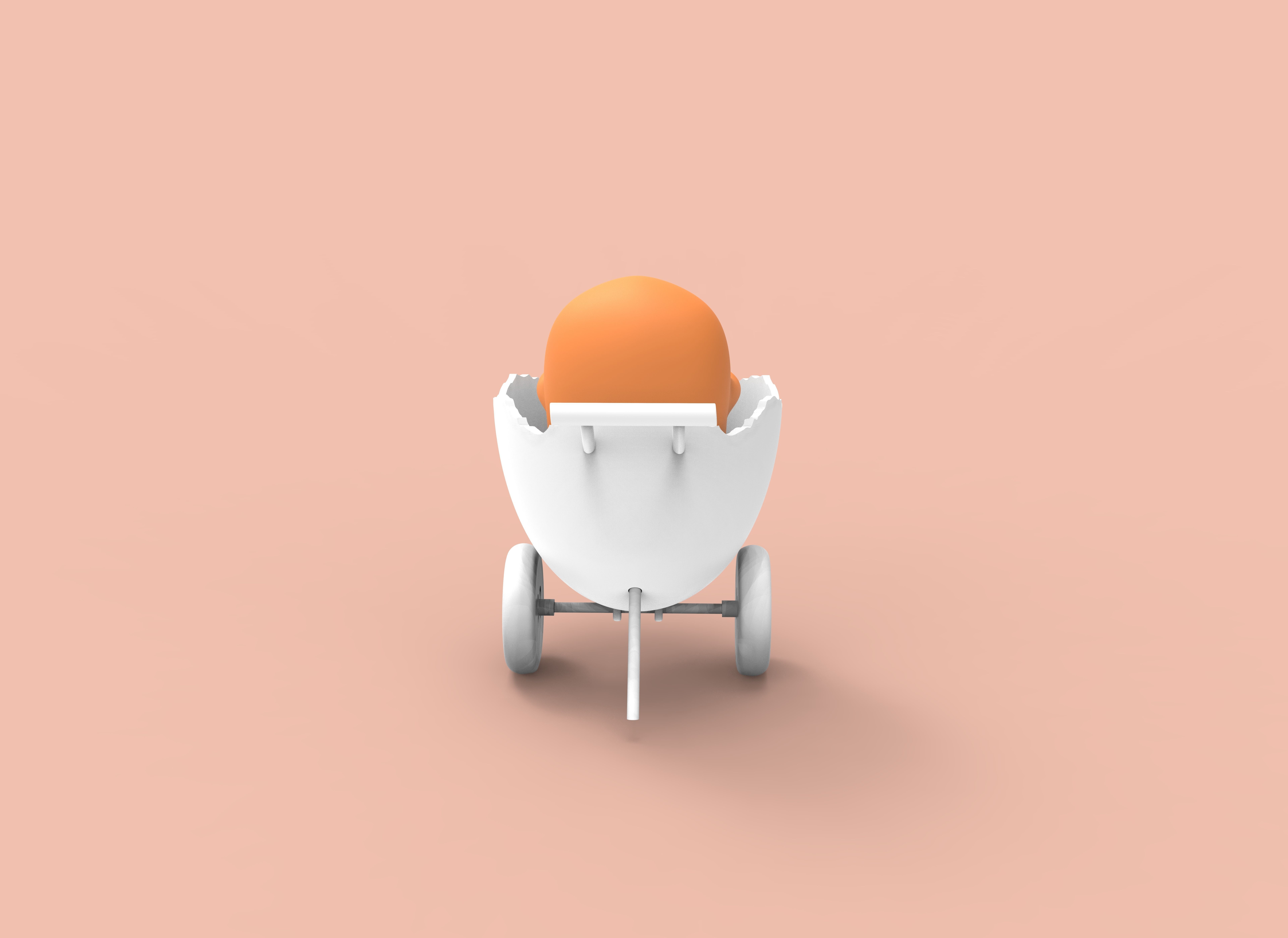 GUDETAMA AND CAR - GUDETAMA MAS CARRITO  3D print model_9