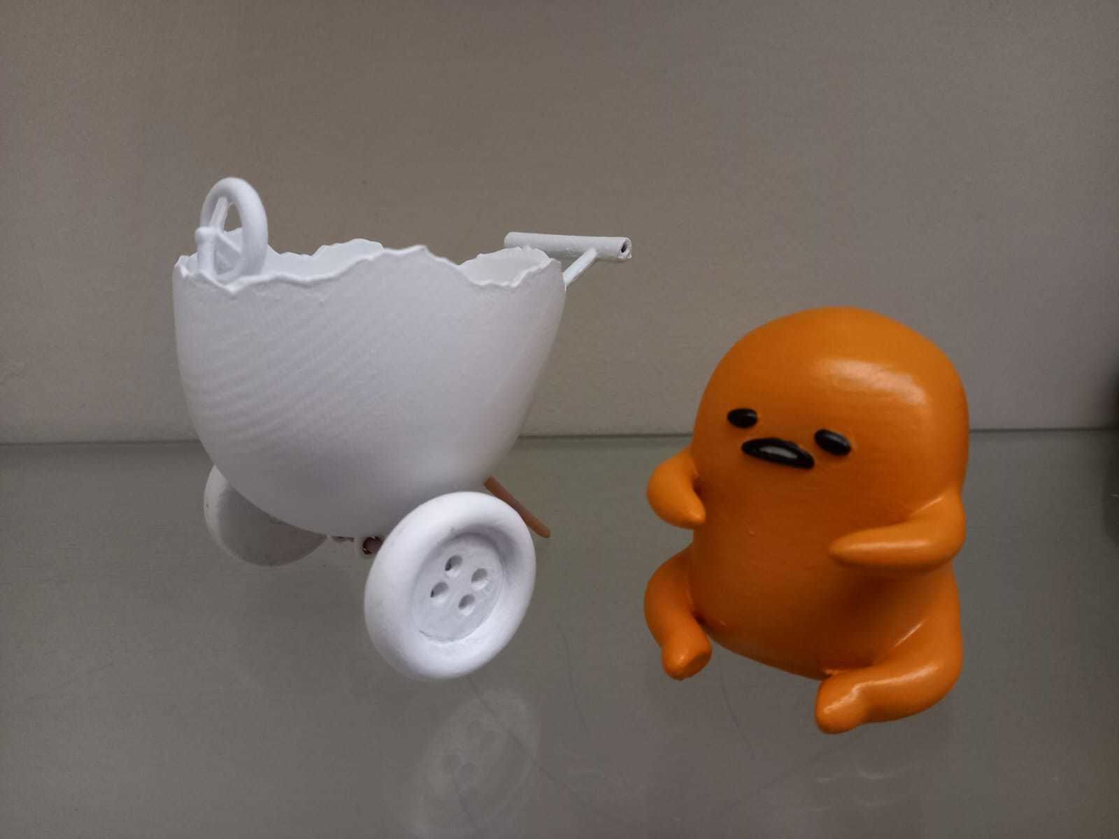 GUDETAMA AND CAR - GUDETAMA MAS CARRITO  3D print model_15