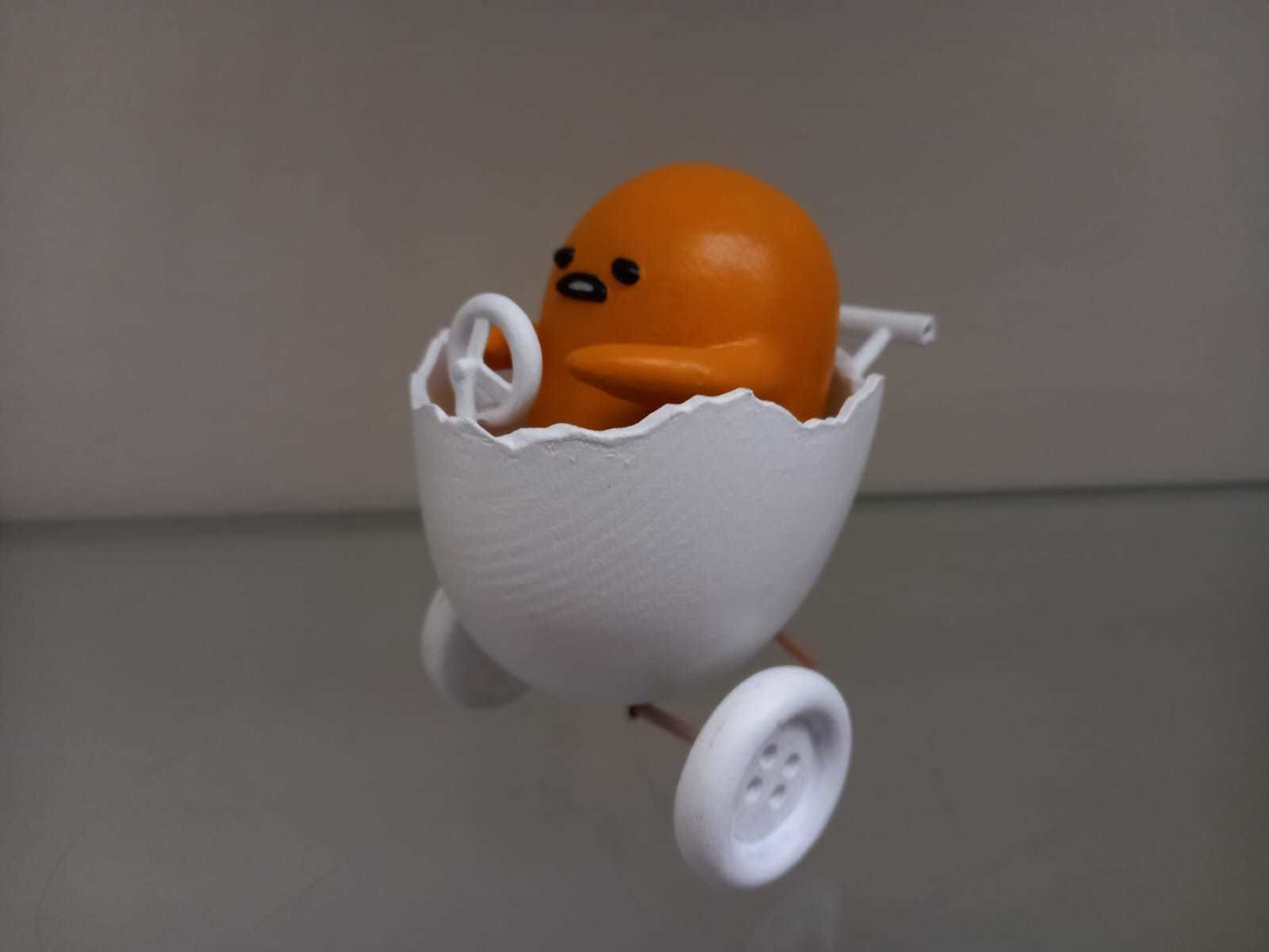 GUDETAMA AND CAR - GUDETAMA MAS CARRITO  3D print model_14