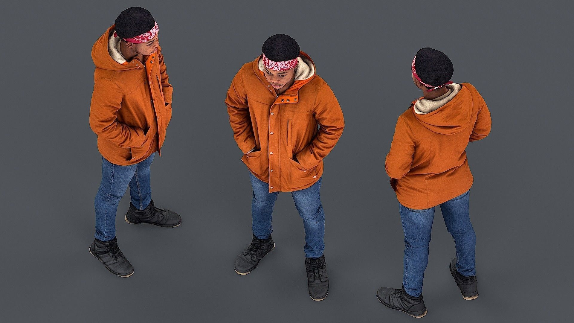 Buddy in Orange Jacket 3D model_4