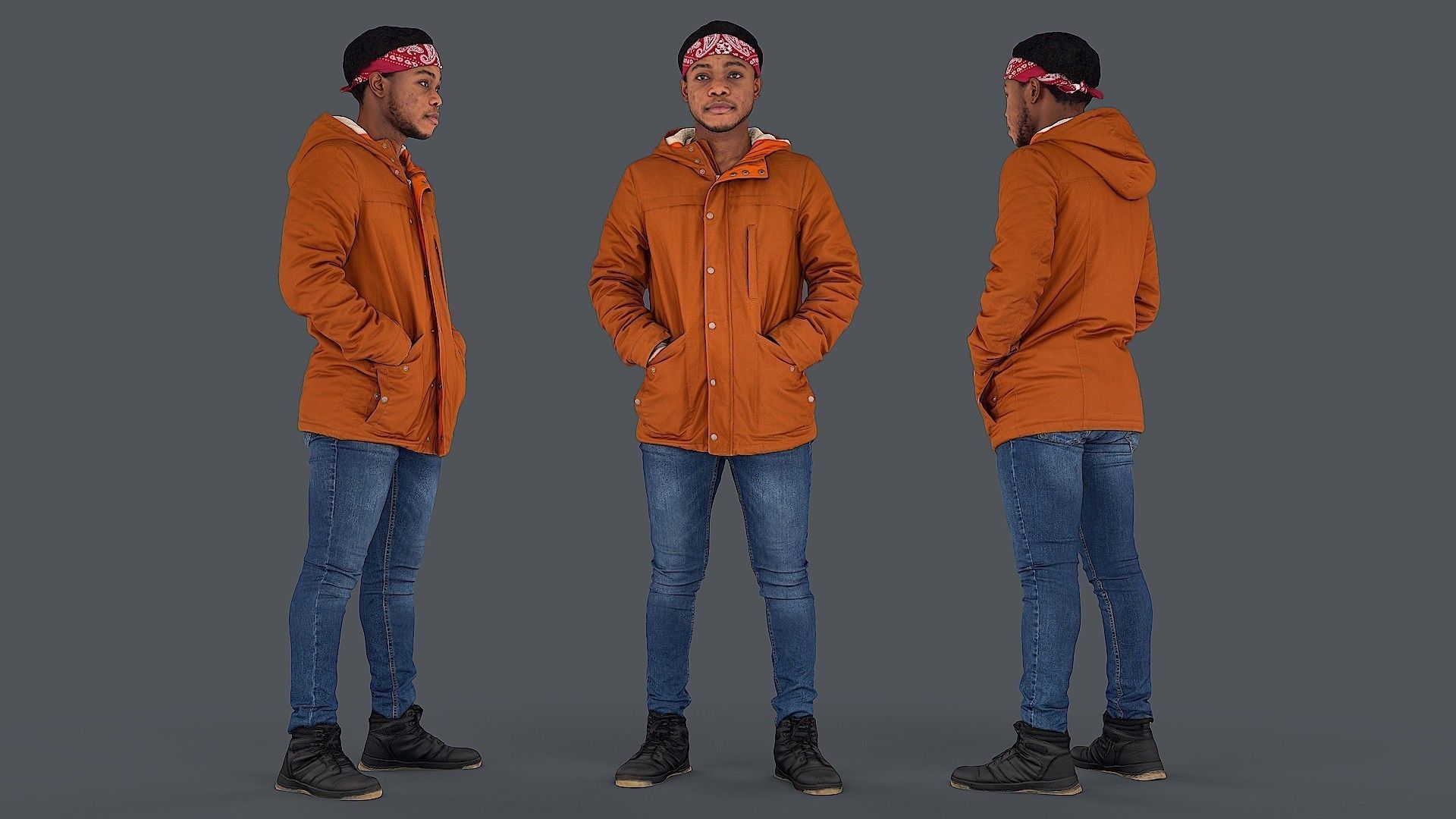 Buddy in Orange Jacket 3D model_1