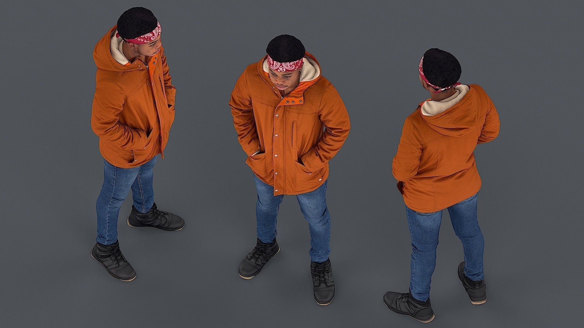 Buddy in Orange Jacket 3D model_5