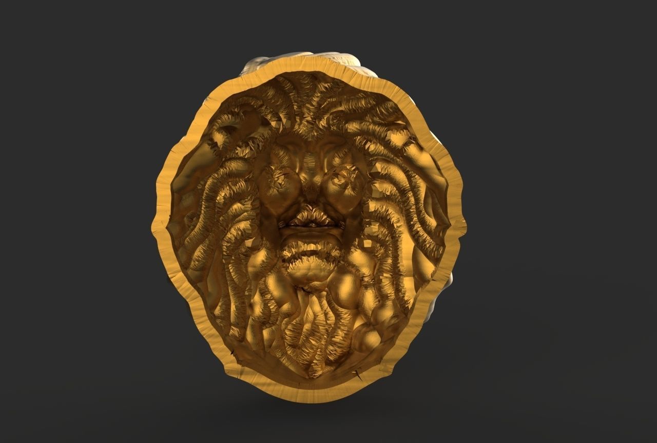 Lion pendant 3D print model_2