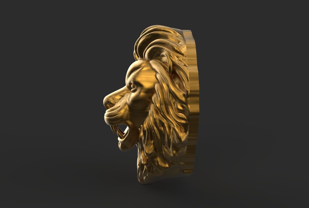 Lion pendant 3D print model_1