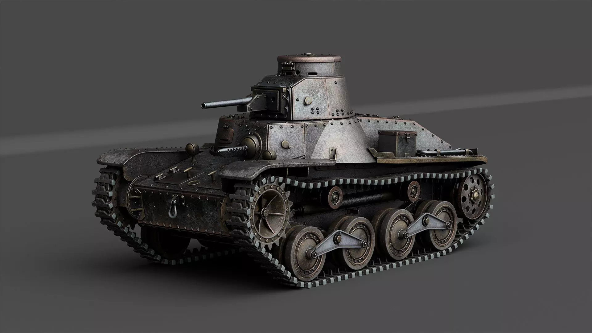 Tank 95 Ha-Go Low-poly 3D model