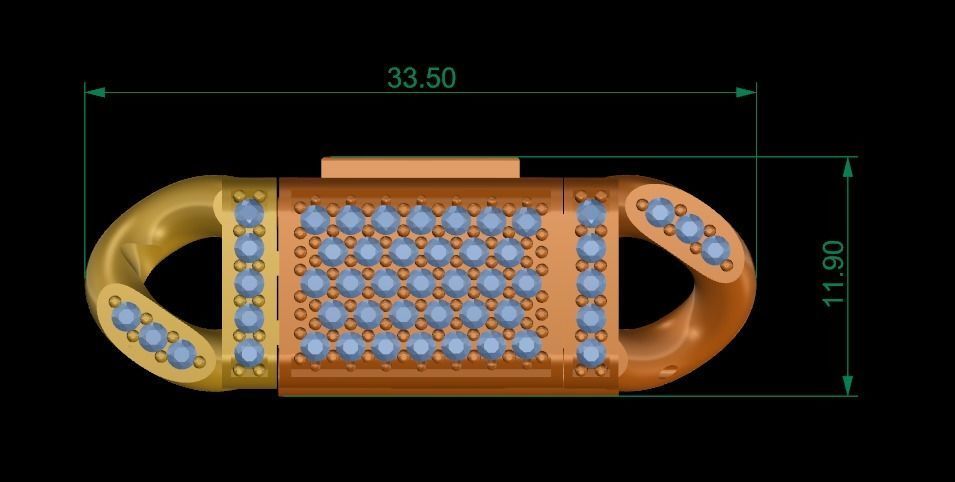 Medusa - Cuban Link Chain Bracelet 3D print model_4