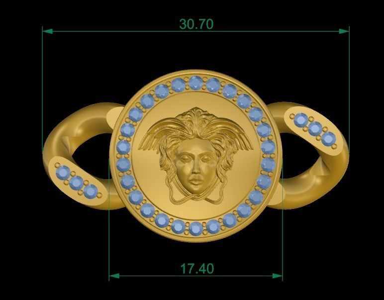 Medusa - Cuban Link Chain Bracelet 3D print model_2