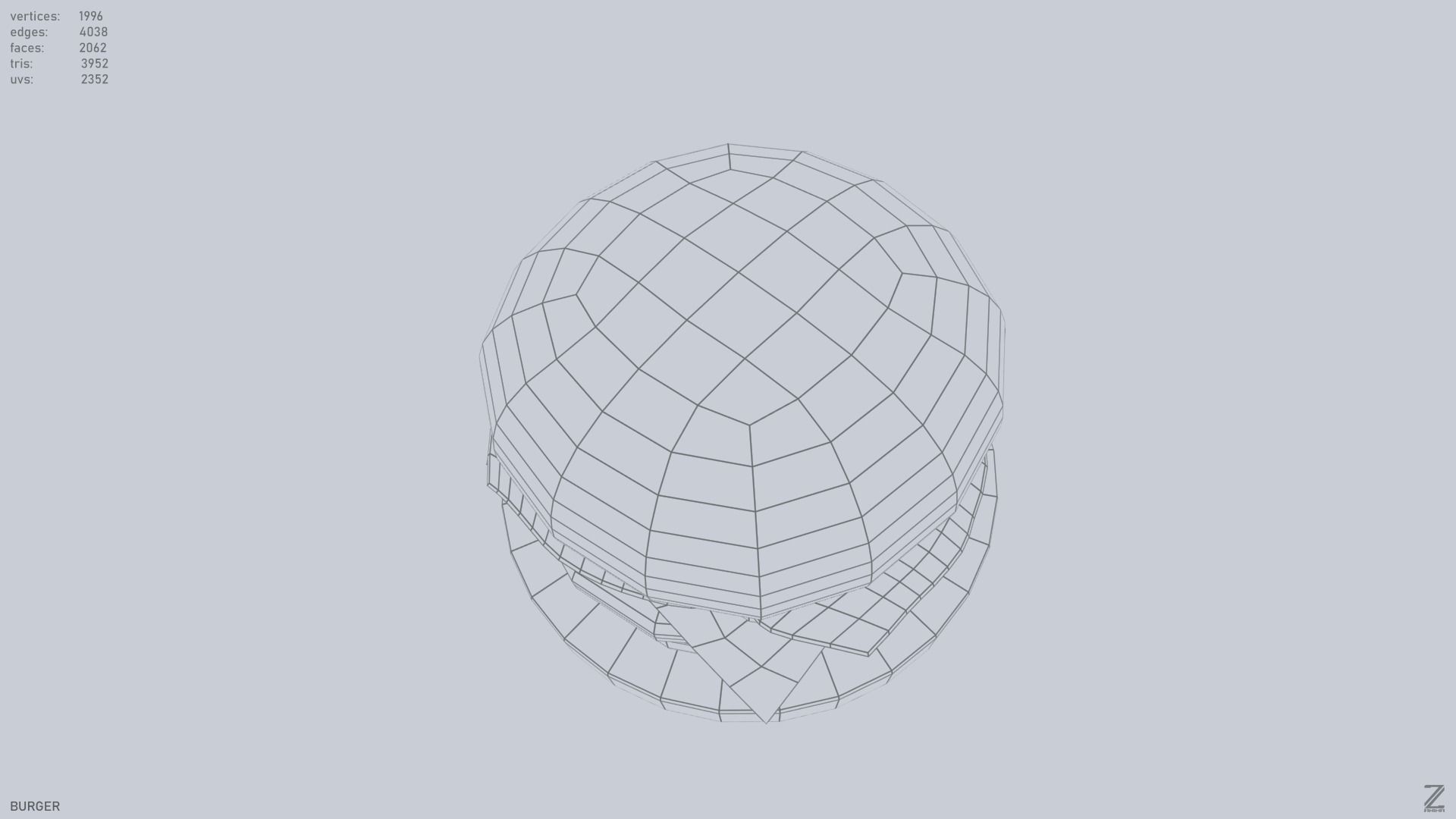 Burger Low-poly 3D model_14
