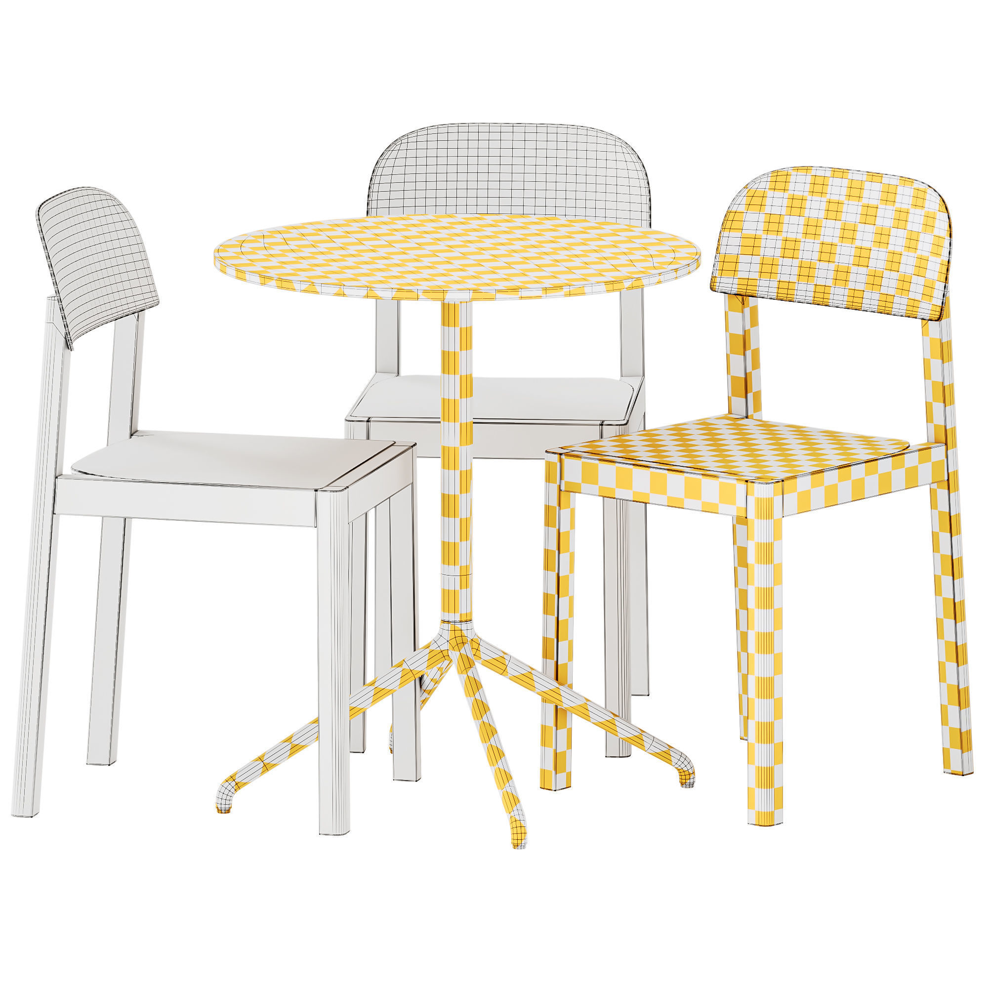 Wooden Workshop Chair and Still Cafe Table Round 65 by Muuto 3D model_6