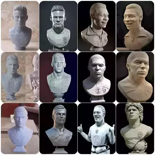 Football stars  3D printable models collection 