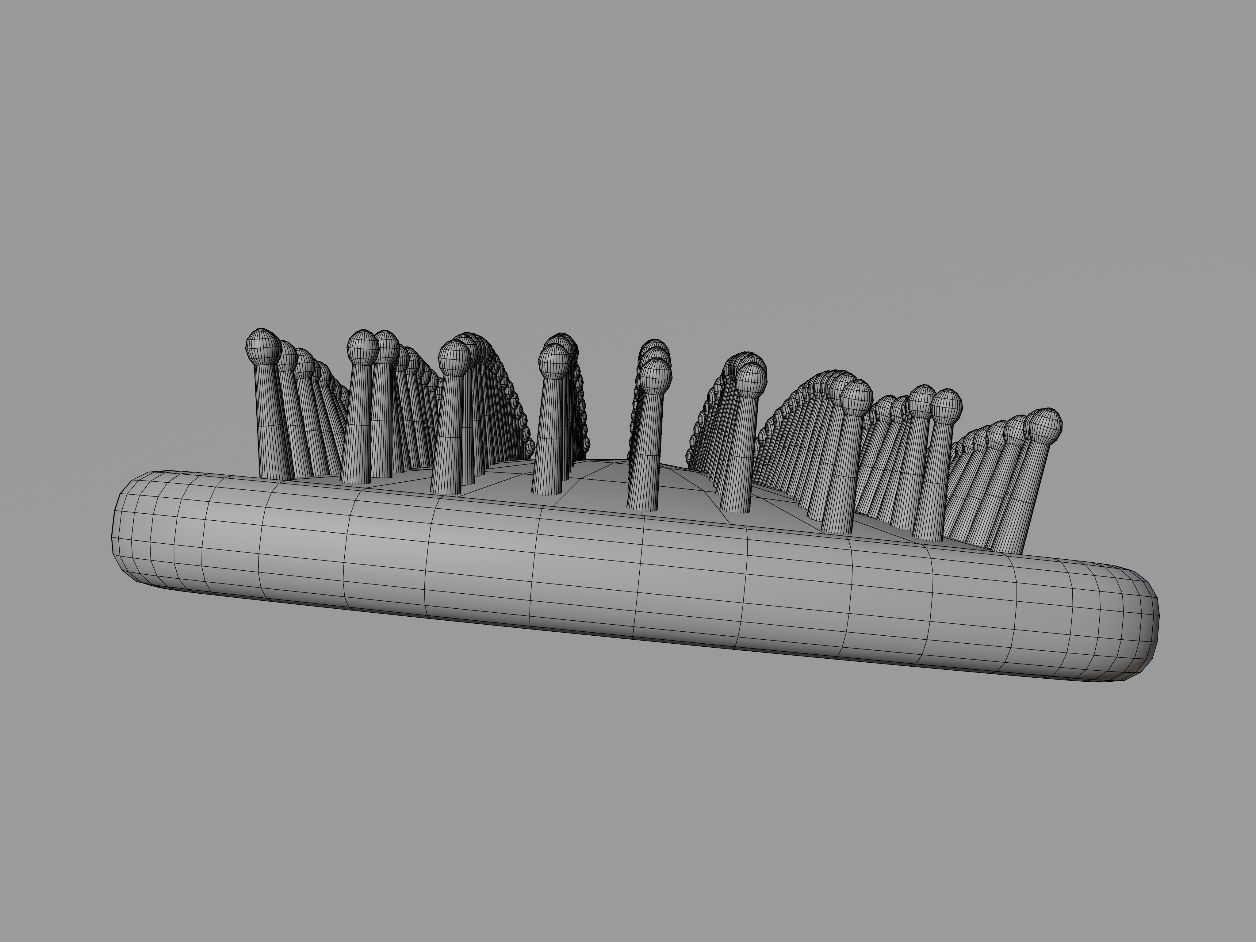 Hairbrush Low-poly 3D model_1