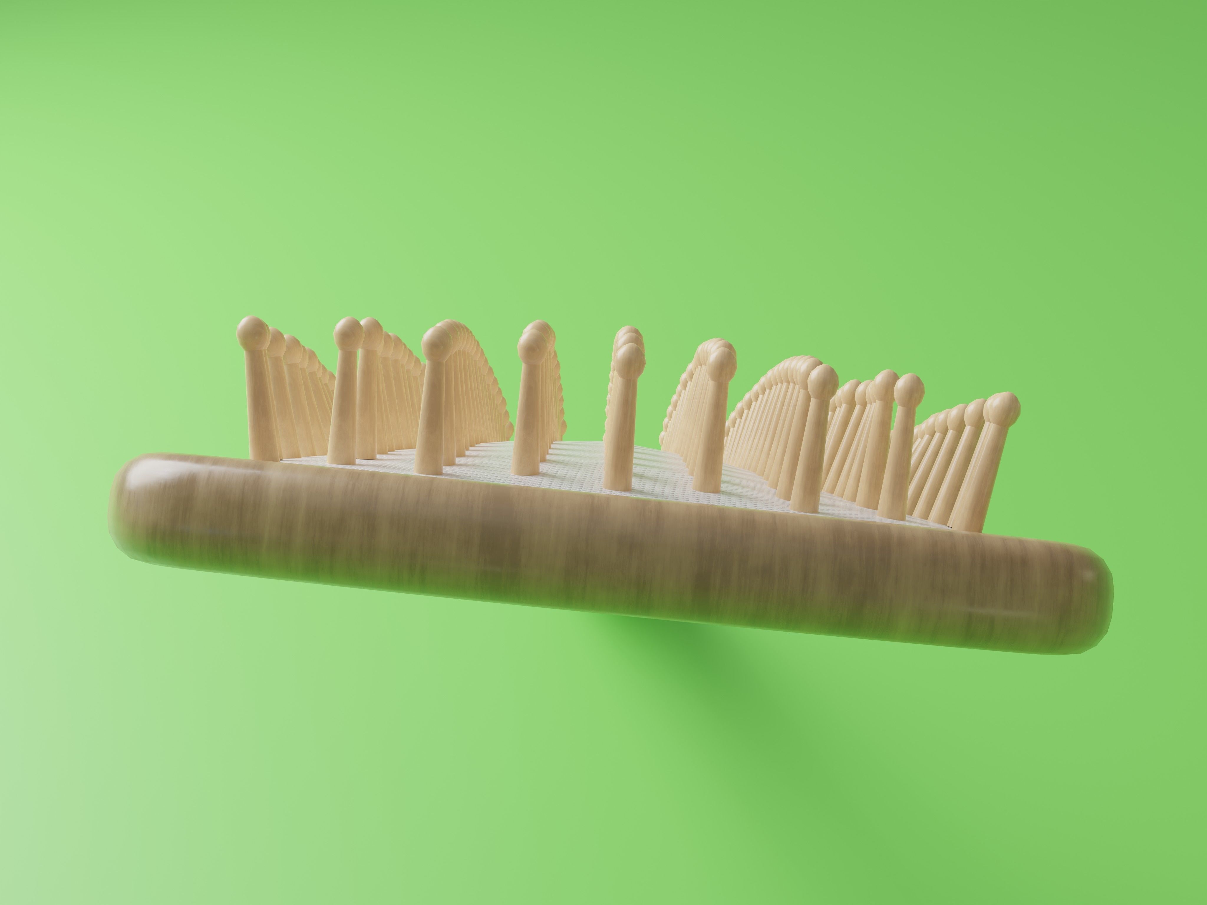 Hairbrush Low-poly 3D model_5