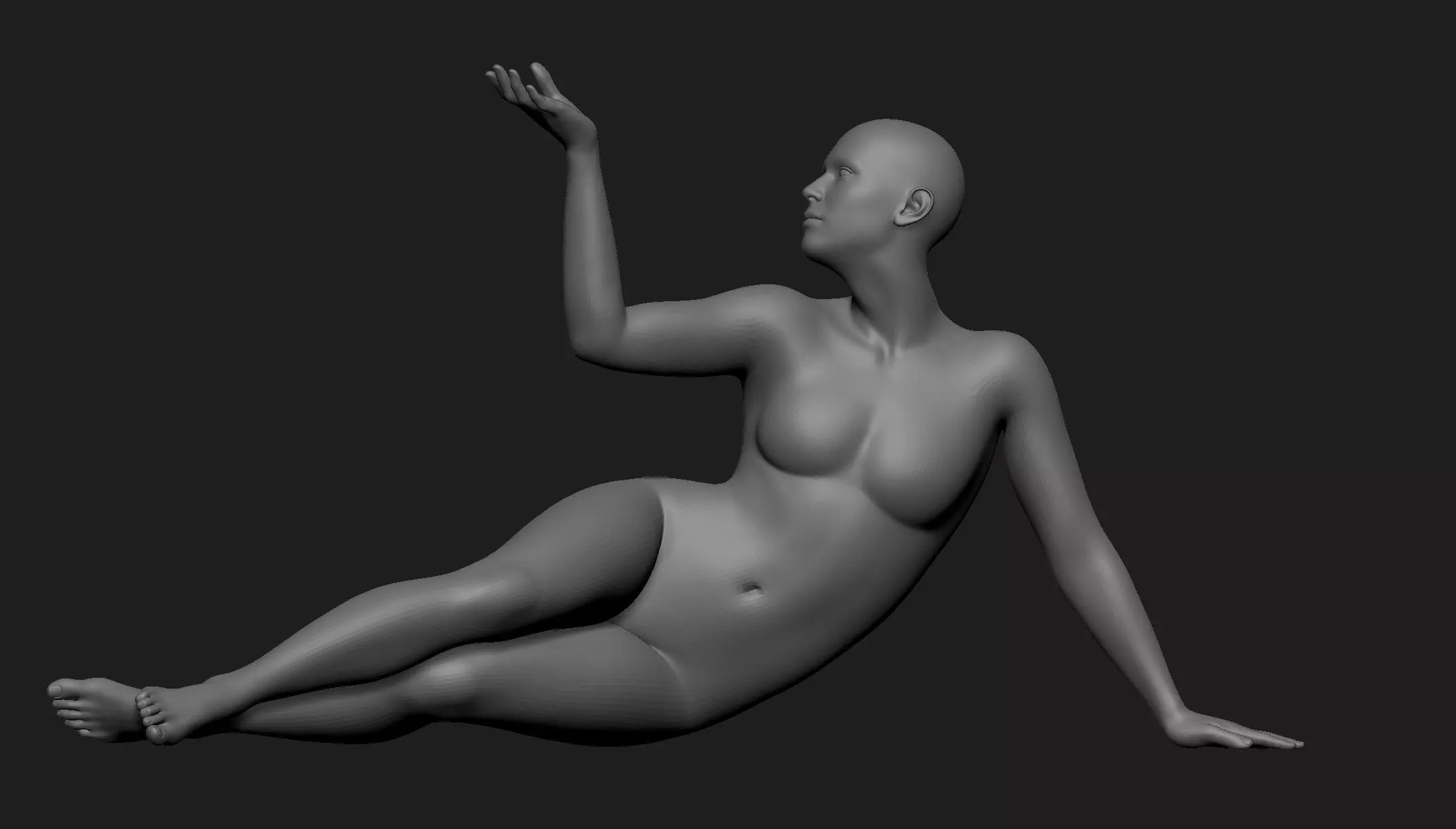 Female Base Mesh posed 3D print model_0