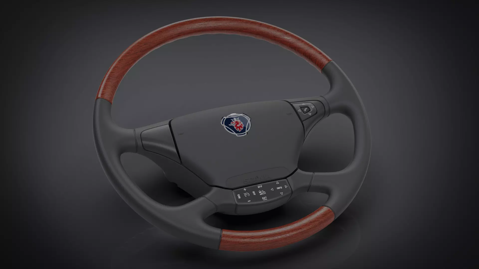 Scania Truck- Bus Steering Wheel 3D model_0
