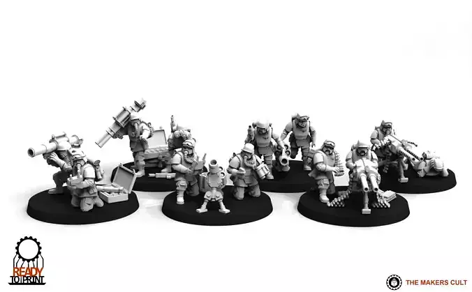 Universal Guard - Heavy Weapons Set 2 3D print model