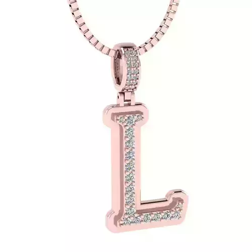 Alphabet Luxury pendant L 3D print model