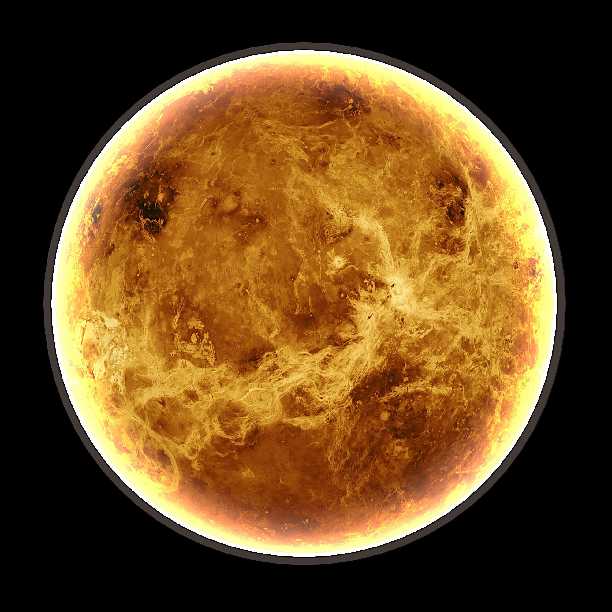 Planets wall light 3D model_3