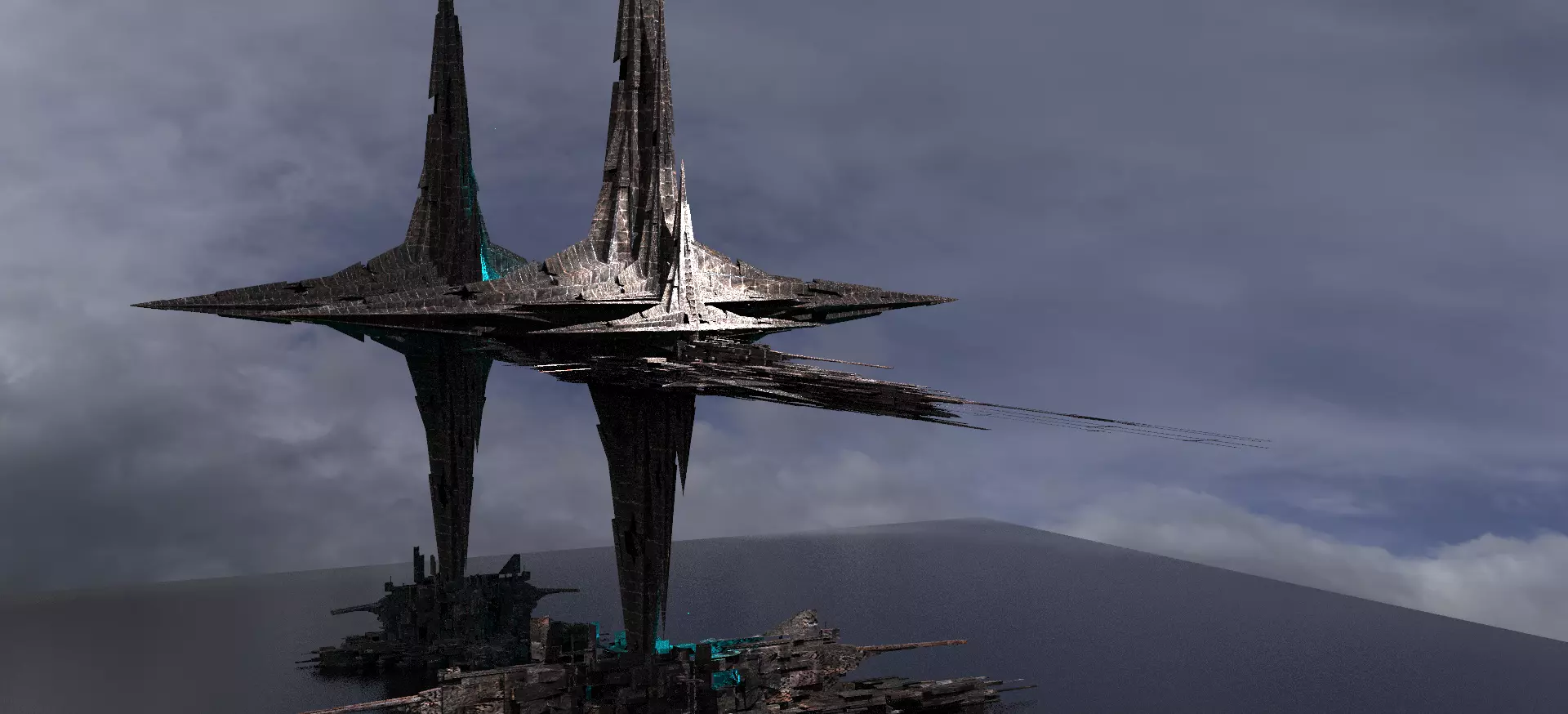 Sunlight Angelic Sci Fi City Kitbash 3 3D model_0