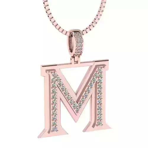 Alphabet Luxury pendant M 3D print model