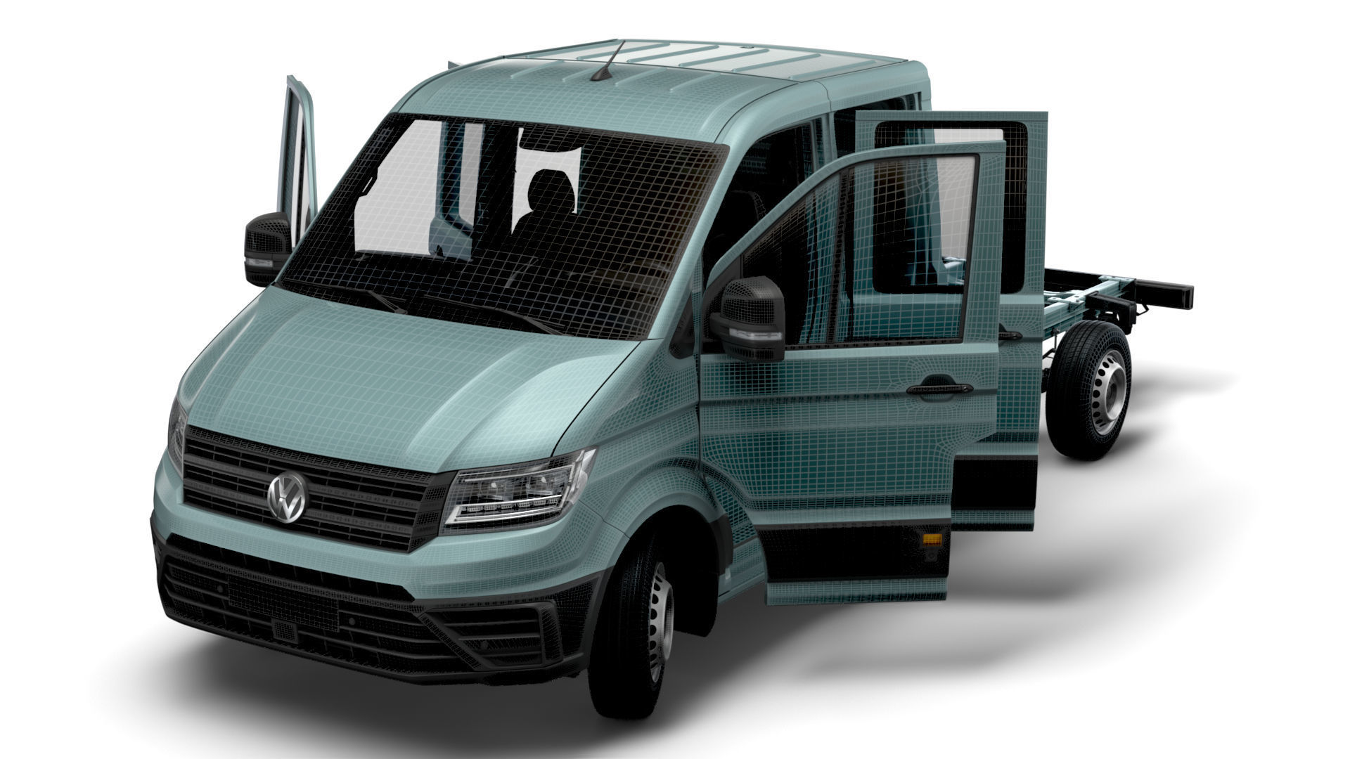 VW Crafter Chassis DoubleCab L2 HQInterior 2023 3D model_20