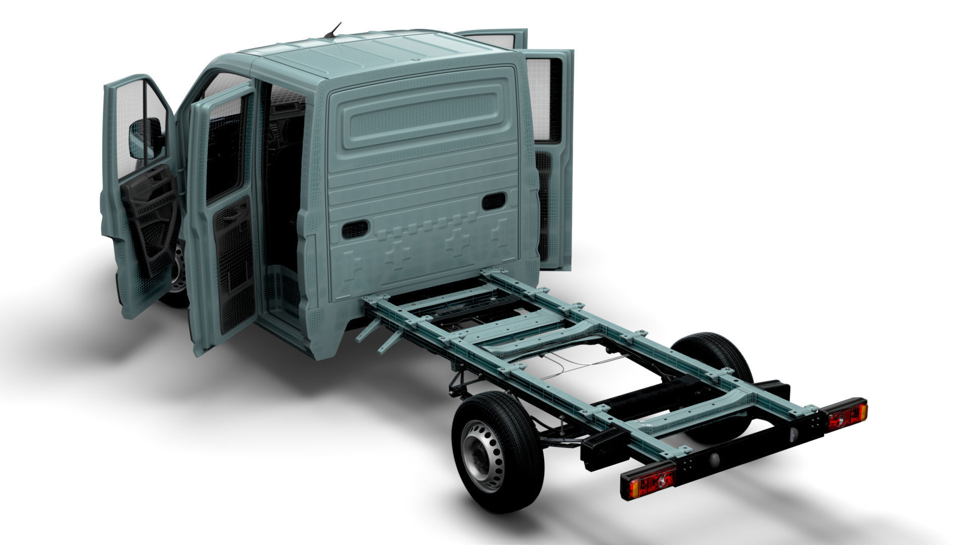 VW Crafter Chassis DoubleCab L2 HQInterior 2023 3D model_15