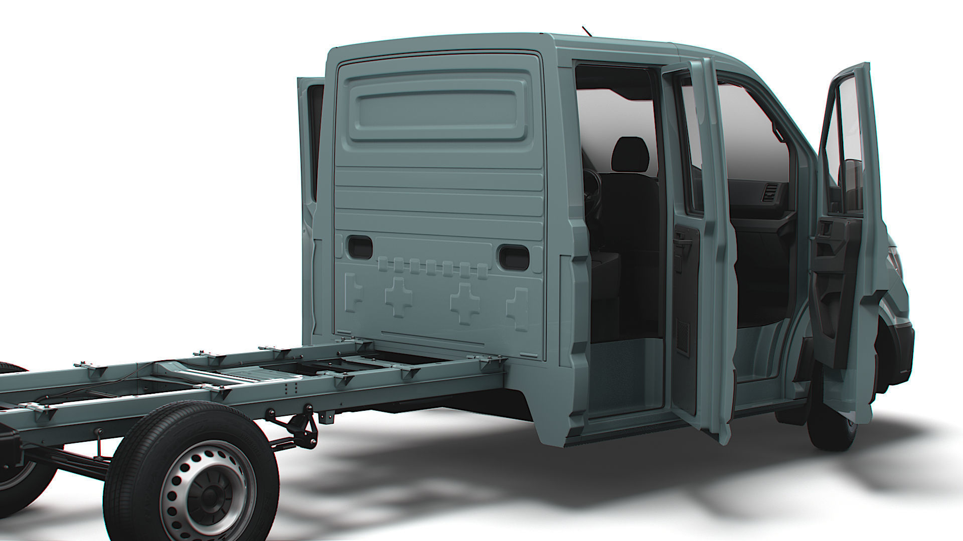 VW Crafter Chassis DoubleCab L2 HQInterior 2023 3D model_11