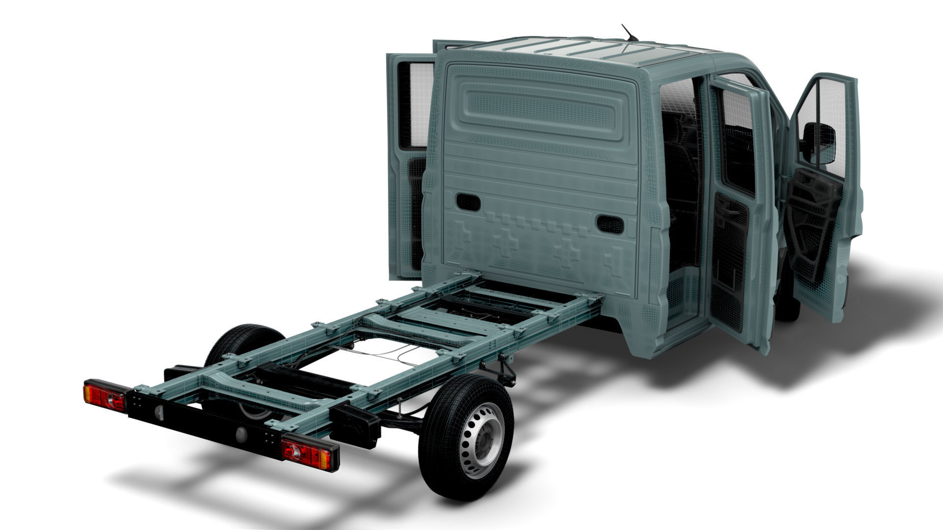 VW Crafter Chassis DoubleCab L2 HQInterior 2023 3D model_14