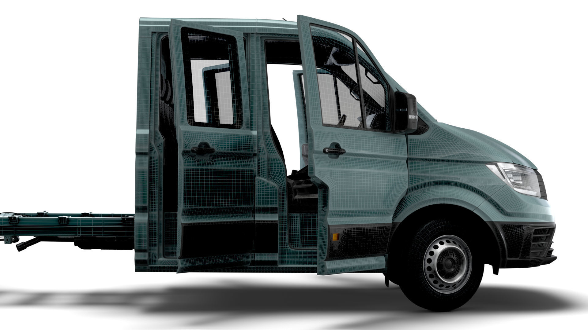 VW Crafter Chassis DoubleCab L2 HQInterior 2023 3D model_16