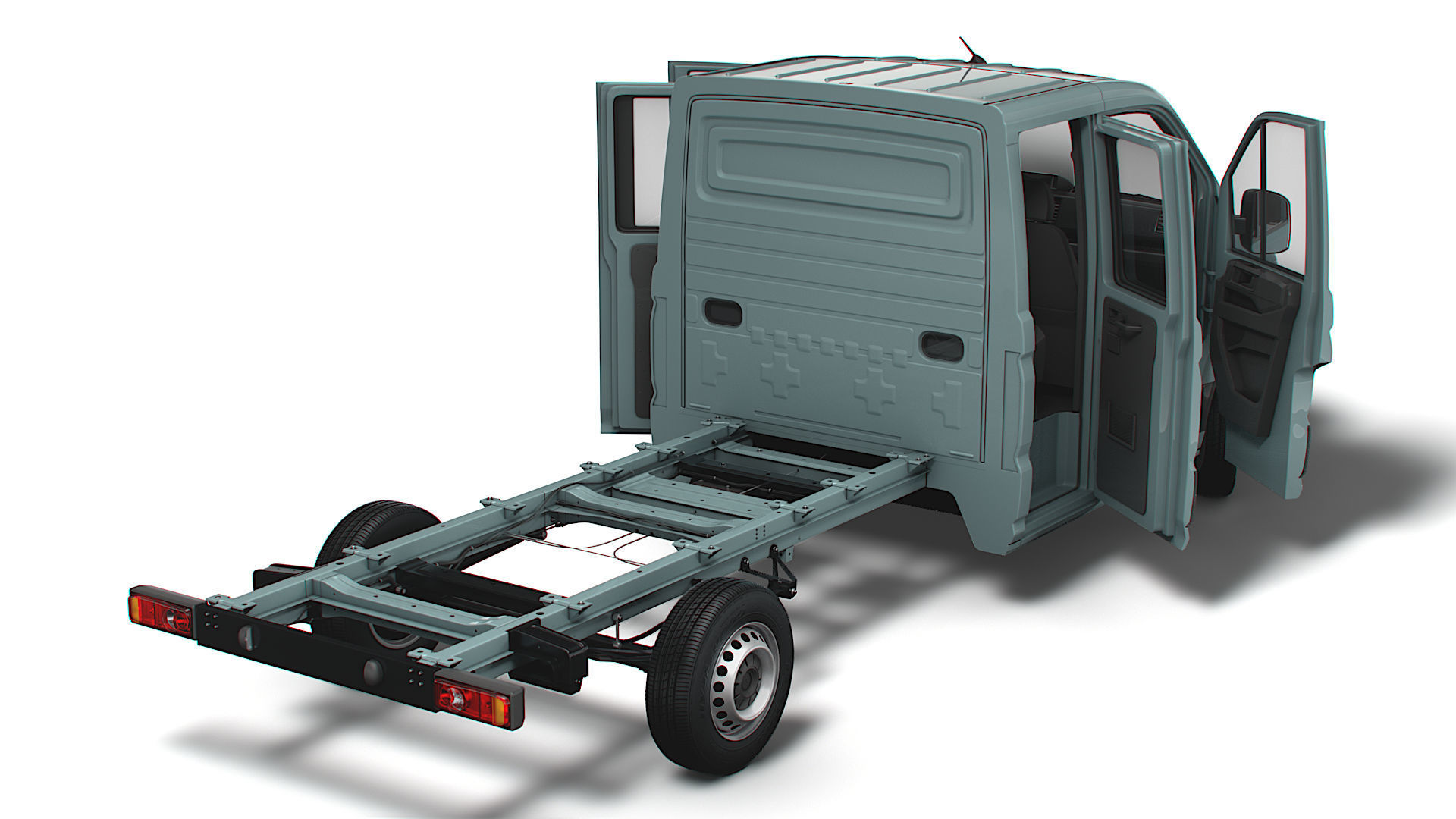 VW Crafter Chassis DoubleCab L2 HQInterior 2023 3D model_2