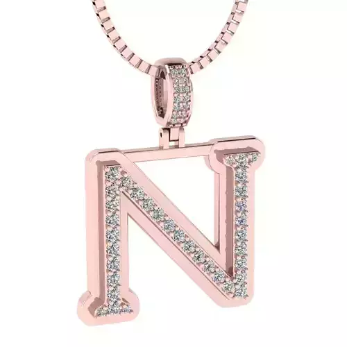 Alphabet Luxury pendant N 3D print model