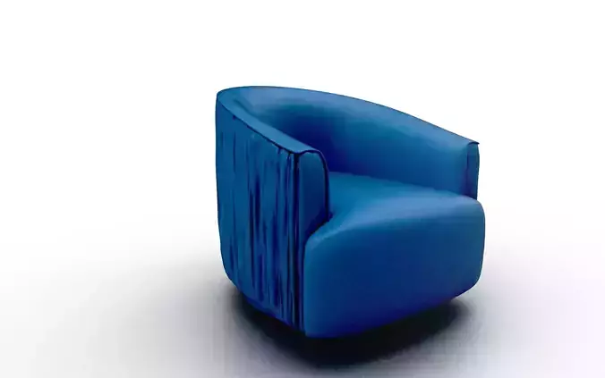 LONDON BLUE PLEATED SWIVEL CHAIR 3D model