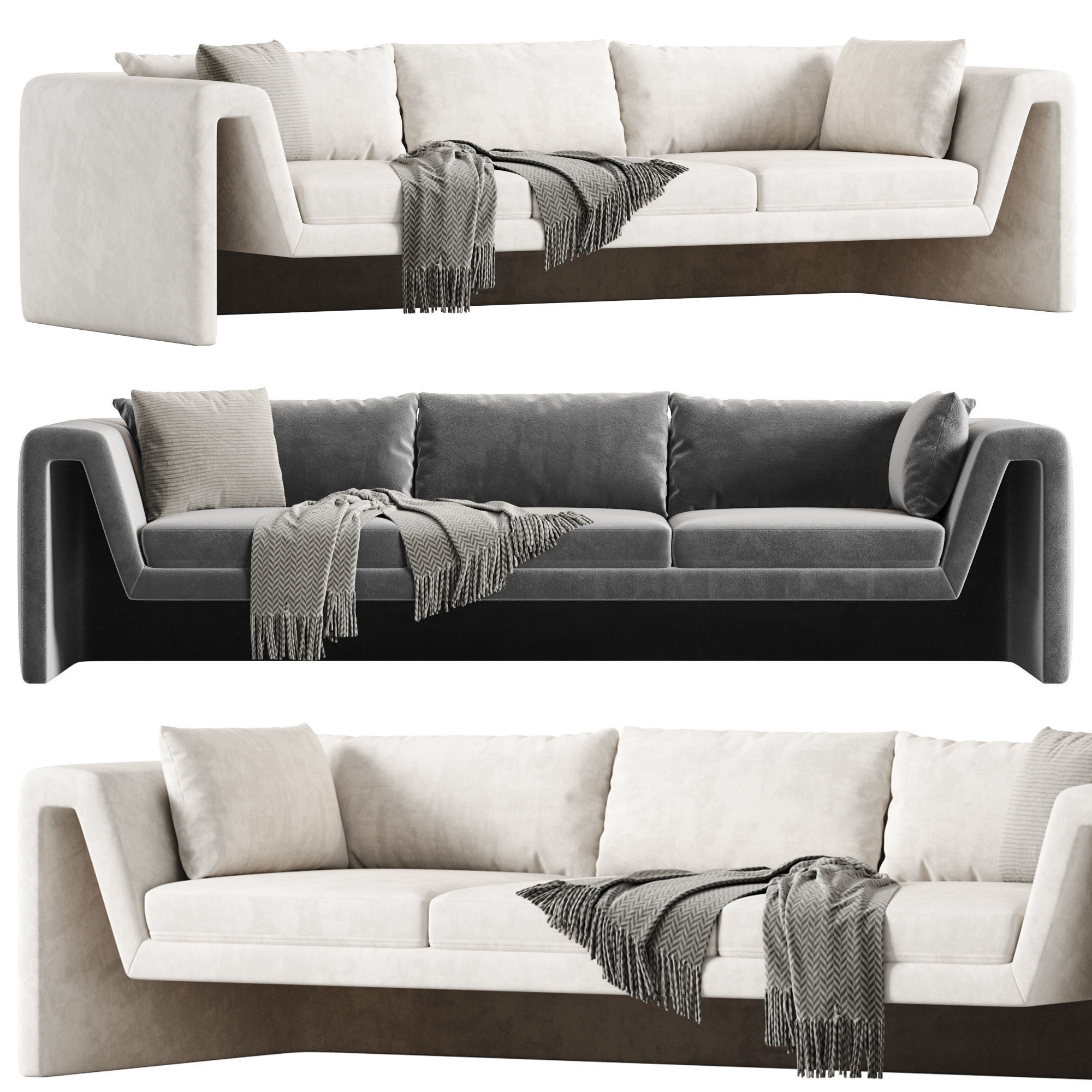 PERIMETER GREY SOFA 3D model_1
