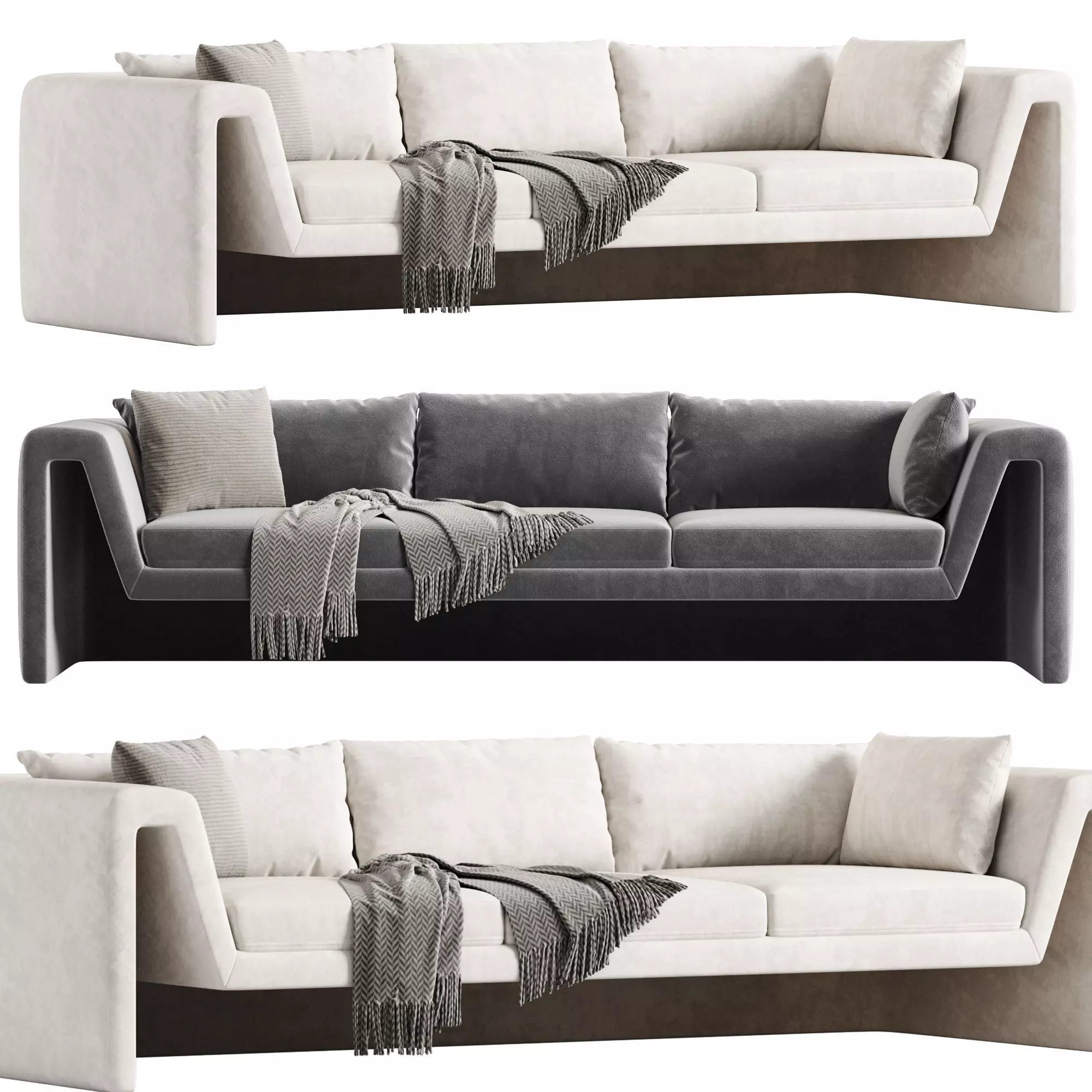 PERIMETER GREY SOFA 3D model_0