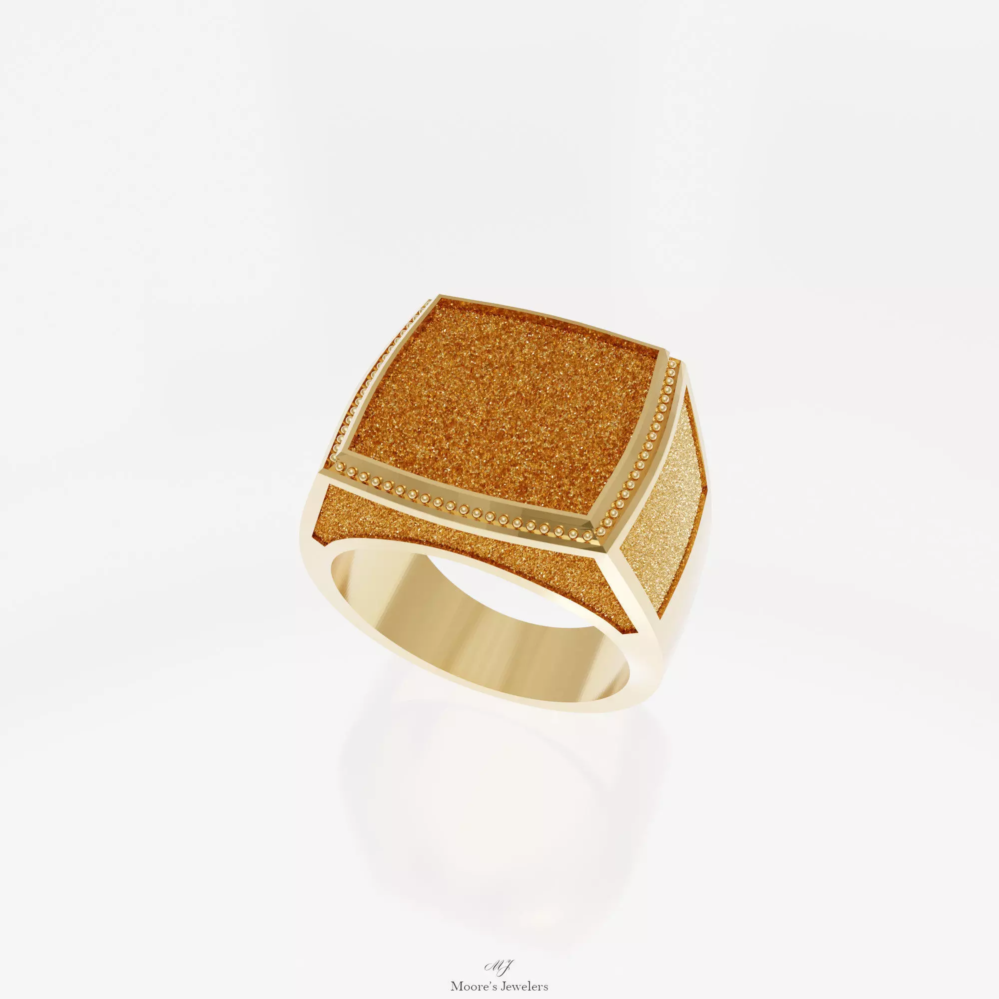 Textured Signet or Class Ring Shank 3d Model STL FIle Only 3D print model_0